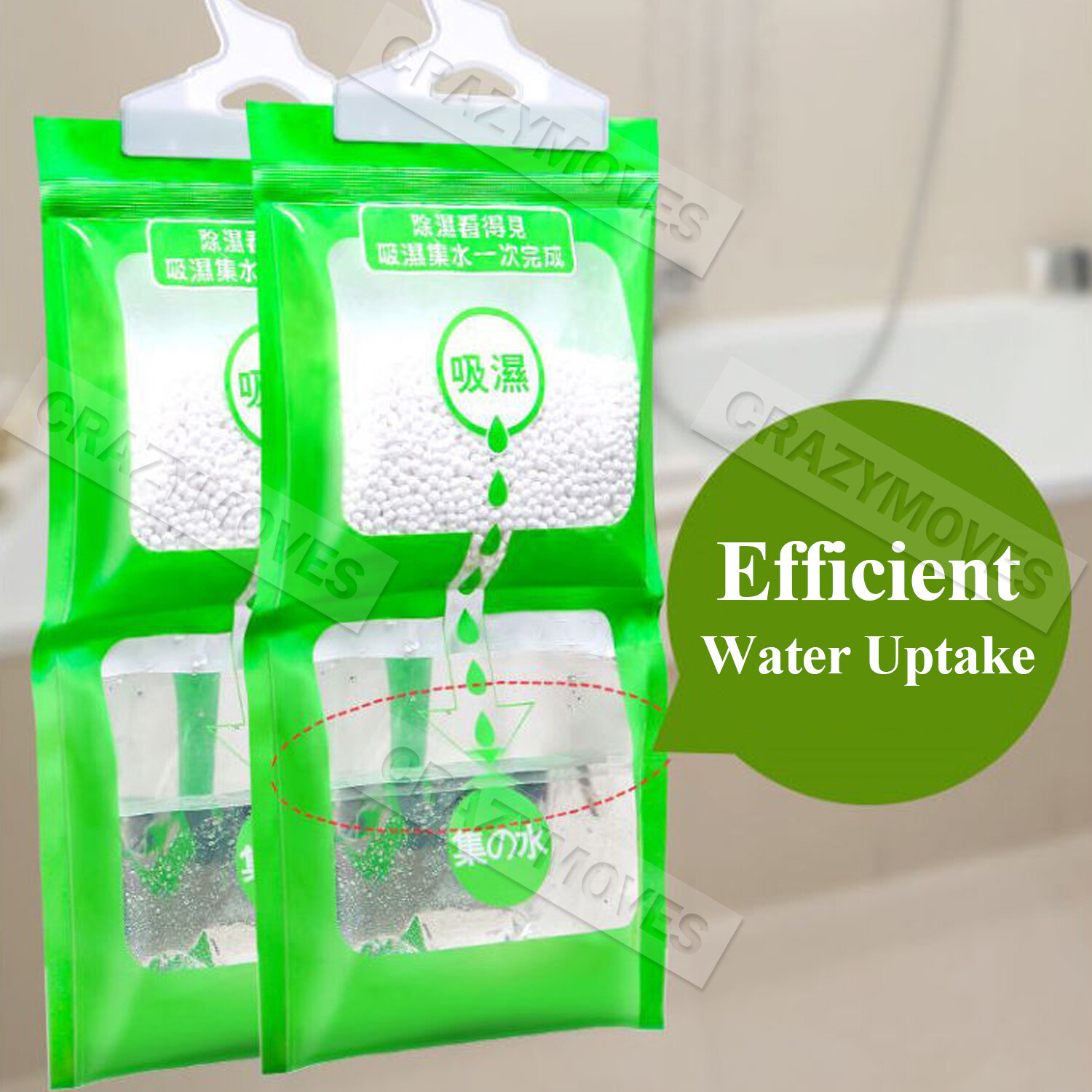 10Pcs Dehumidifier Bag Moisture Absorber Hanging Wardrobe Drying Anti