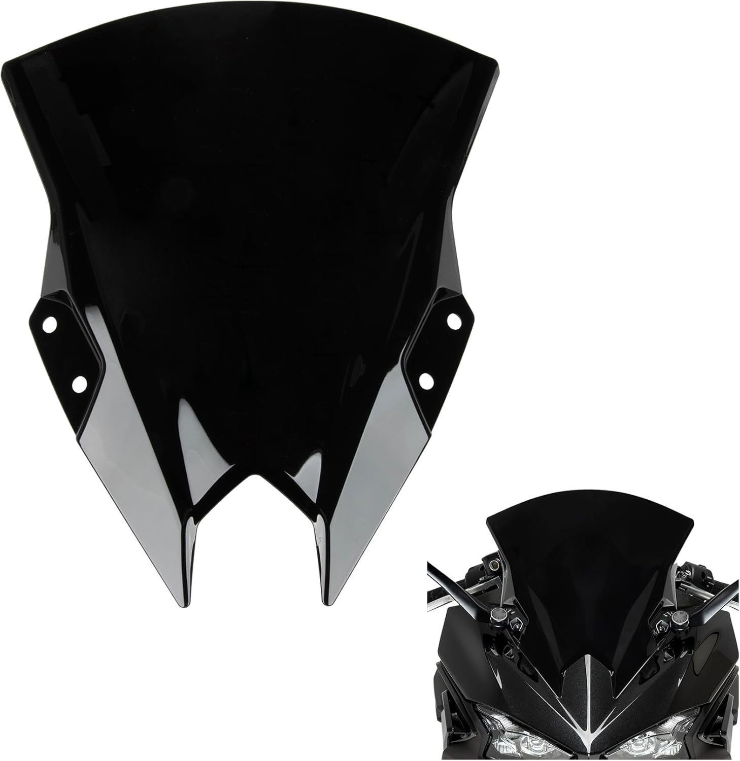 Black Windscreen for 2024 Kawasaki Ninja 500 24 Motocycle ABS Plastic Windshield