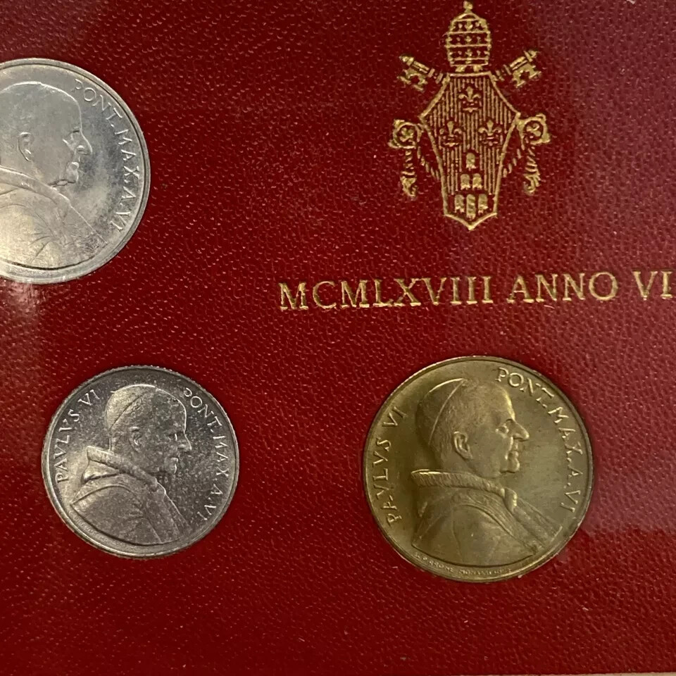 1968 Vatican City Souvenir Coin Set MCMLXVIII ANNO VI Uncirculated