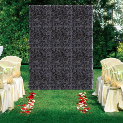 Flower Wall Panels, Black Rose Wall Background, 12PCS Artificial Flowers 38*38cm - Bild 17 von 17