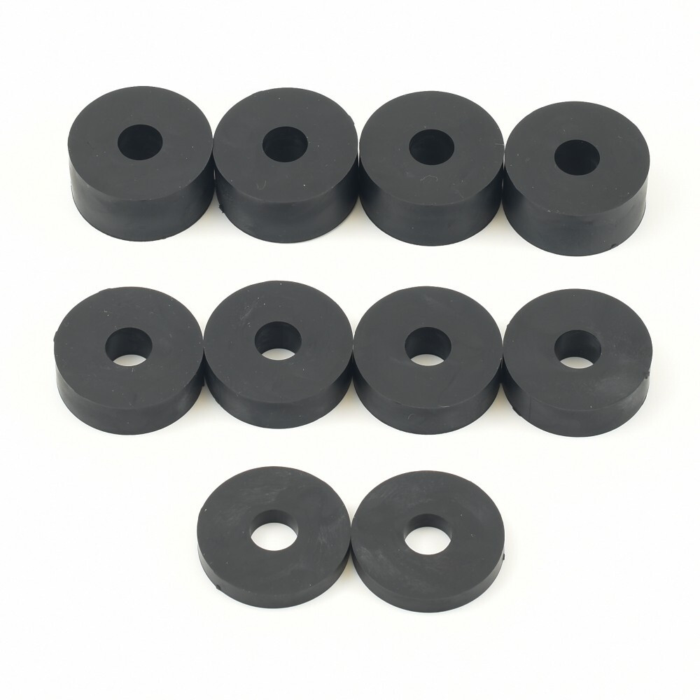 10mm (M10) MEDIUM Rubber Spacers/Standoff Washers (32mm diameter) Shore A 69