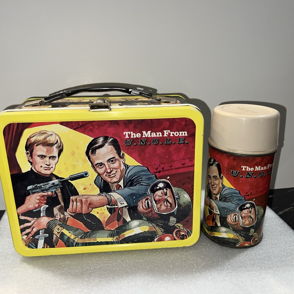 1966 MGM The Man From U.N.C.L.E. TV Show Retro Metal Lunchbox with Thermos  