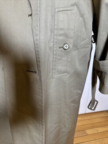 Burberrys Mens 42 R Nova Check Wool Lined Trench Coat Jacket Army Khaki Burberry - Picture 14 of 16