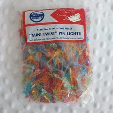 Vintage Mini Twist Pins Lights Narco 1000 Bulbs New Peg Ceramic Christmas Tree 