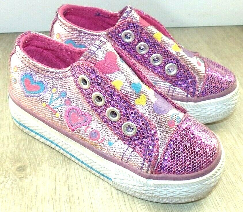 Toddler Girl's Size 5 Stevies by Steve Madden Pink Shimmer Sequin Sneakers Shoes