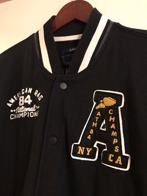 NWT American Rag Varsity Fleece Snap Front Jacket '84 National