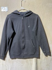 Nautica Boys Hoodie Full Zip Gray Size Large 14-16