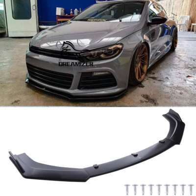 For VW Scirocco R Matte Black Lower Front Bumper Lip Splitter Spoiler Body Kit