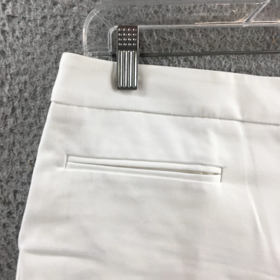 Pantalones Cortos Chinos Chicos Para Mujer 0.5 (Real 32X12) Blanco tiro medio Puños Informales Cremallera Foto 3 de 4