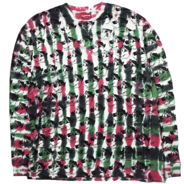 SUPREME 21SS Dyed Bear L/S Top print long sleeve T-shirt S WHITE 