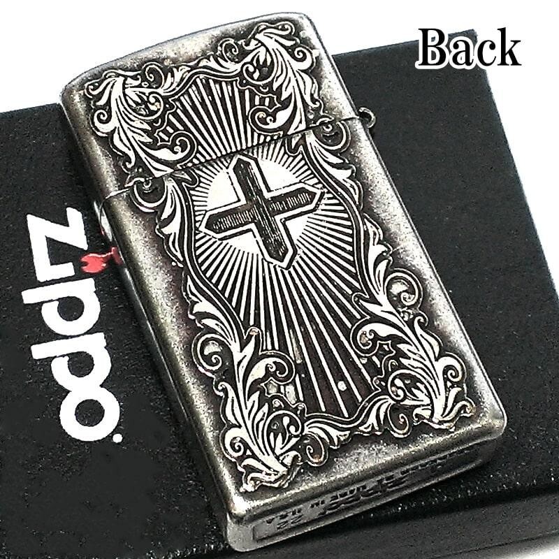 Zippo Oil lighter Slim Type Arabesque Maria Silver Oxidized Japan