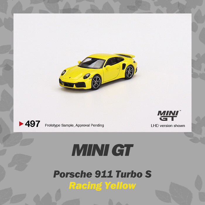 ミニカー MINI GT Porsche 911 Turbo S Racing Yello MINI GT 1:64 Porsche 911 Turbo S Racing Yellow Diecast Model