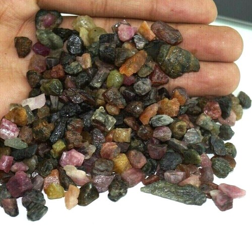 Lote de 500 quilates piedra preciosa áspera faceta natural bicolor turmalina sin tratar de Mozambique - Imagen 9 de 9