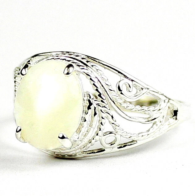 MOTHER OF PEARL Sterling Silver Ladies Ring -Handmade • SR083 - Image 2 of 4