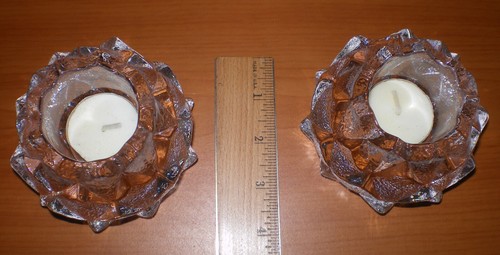 2 Vintage ORREFORS FIREFLY Nimbus Artichoke Votive Nordic Light SWEDEN Johanson - Picture 3 of 10
