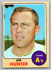 1968 TOPPS #385 JIM 'CATFISH' HUNTER A'S