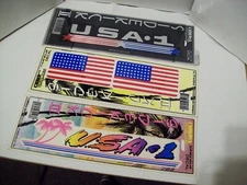 3 Vintage Chroma Graphics Decal Car Sticker Sidekick II III USA 1 American Flags