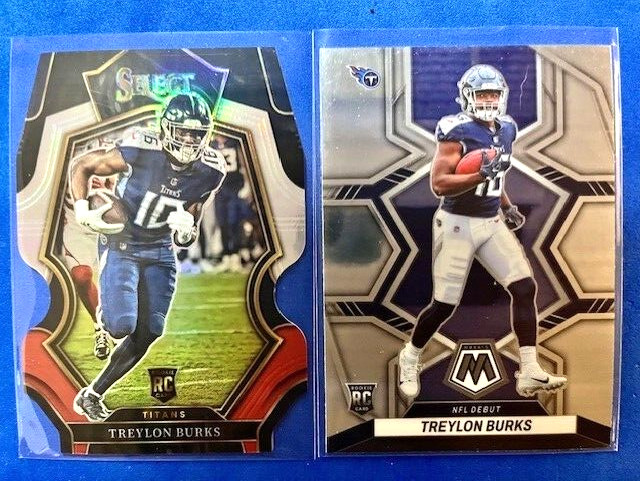 Treylon Burks 2022 Select Black Red Die-Cut Premier Level RC & 2022 Mosaic RC