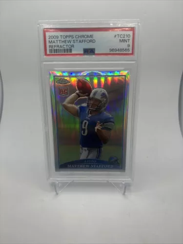 PSA 9 - 2009 Topps Chrome Refractor Rookie #TC210 - Matthew Stafford - Lions RC!