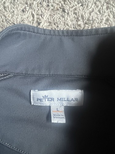 Peter Millar Q-Zip Pullover Shirt Large Minneapolis Golf Club Gray Sweatshirt - Picture 2 of 9