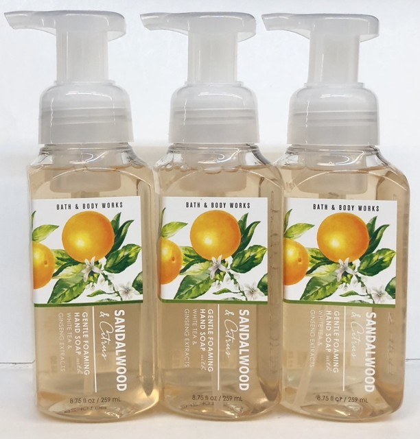 3 Bath & Body Works SANDALWOOD CITRUS Gentle Foaming Hand Soap Wash eBay