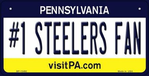 Nummer 1 Steelers Fan Neuheit Metall Fahrradschild - Bild 1 von 2