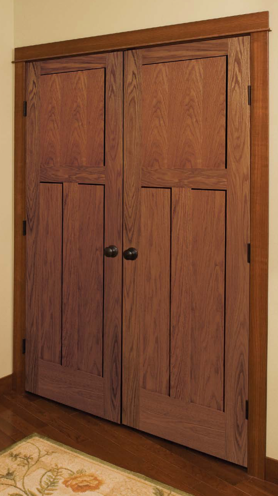 3 Panel Flat Mission Shaker Red Oak Solid Core Stain Grade Interior Wood Doors eBay