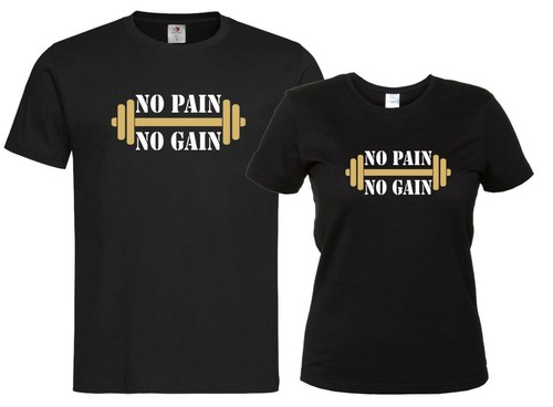 No Pain No Gain - Maglietta Fitness Palestra T-Shirt Uomo Donna Bodybuilder  | eBay