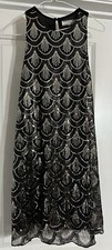 Women’s Poema Sequin Short Black Dress Size Medium Ladies Night Out