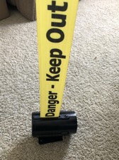 New Tensabarrier Black Removable Mount Wall Unit, Yellow Danger Keep Out Belt