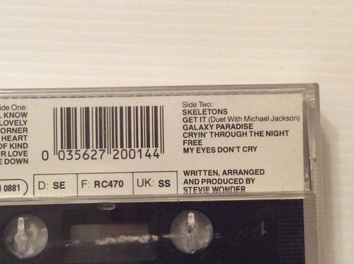 STEVIE WONDER Characters Vintage TAPE CASSETTE Tested Plays Steampunk Shed - Picture 4 of 5