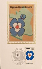 1978 Carte FDC 1er jour Ed soie REGION ILE DE FRANCE, PARIS