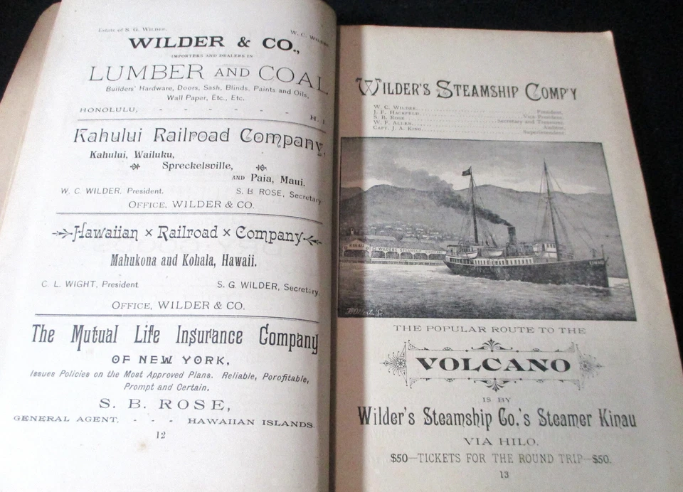 1891 HAWAIIAN ALMANAC AND ANNUAL Thomas Thrum Handbook of Information Statistics - Image 4 of 4