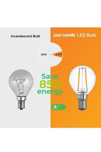 2x p russells LED Filament Golf Ball Light Small Edison Screw E14, 25w - Picture 4 of 4