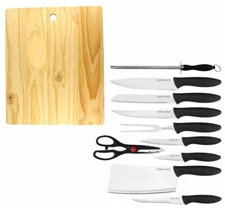 Mayer & Boch 11-Piece Kitchen Knife Set with Cutting Board & Scissors