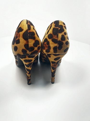 Anne Michelle Cheetah Animal Print Faux Suede High Heels Pointed Toe Sz 7.5 NEW - Picture 5 of 7