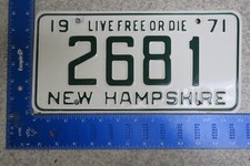 1971 71 NEW HAMPSHIRE NH LICENSE PLATE TAG #2681 LOW 4 FOUR DIGIT