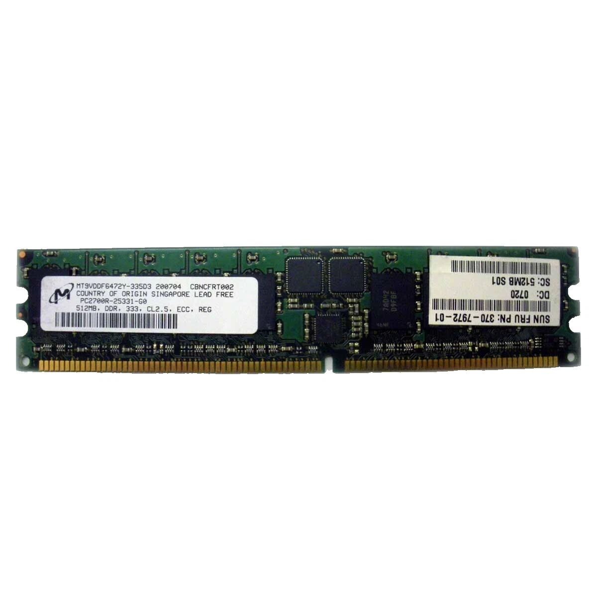 DDR1 SDRAM Network Server Memory 512 MB Capacity per Module ECC