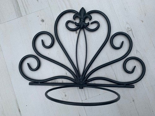 SOPORTE PARA MACETA COLGANTE DE PARED DE JARDÍN METAL FUNDIDO GRIS RÚSTICO FUERTE VINTAGE EN MUY BUENA CONDICIÓN - Imagen 5 de 9