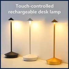 Lámpara de Mesa LED Recargable Táctil Lámpara de Noche de Escritorio 3 Colores Regulable Creativa