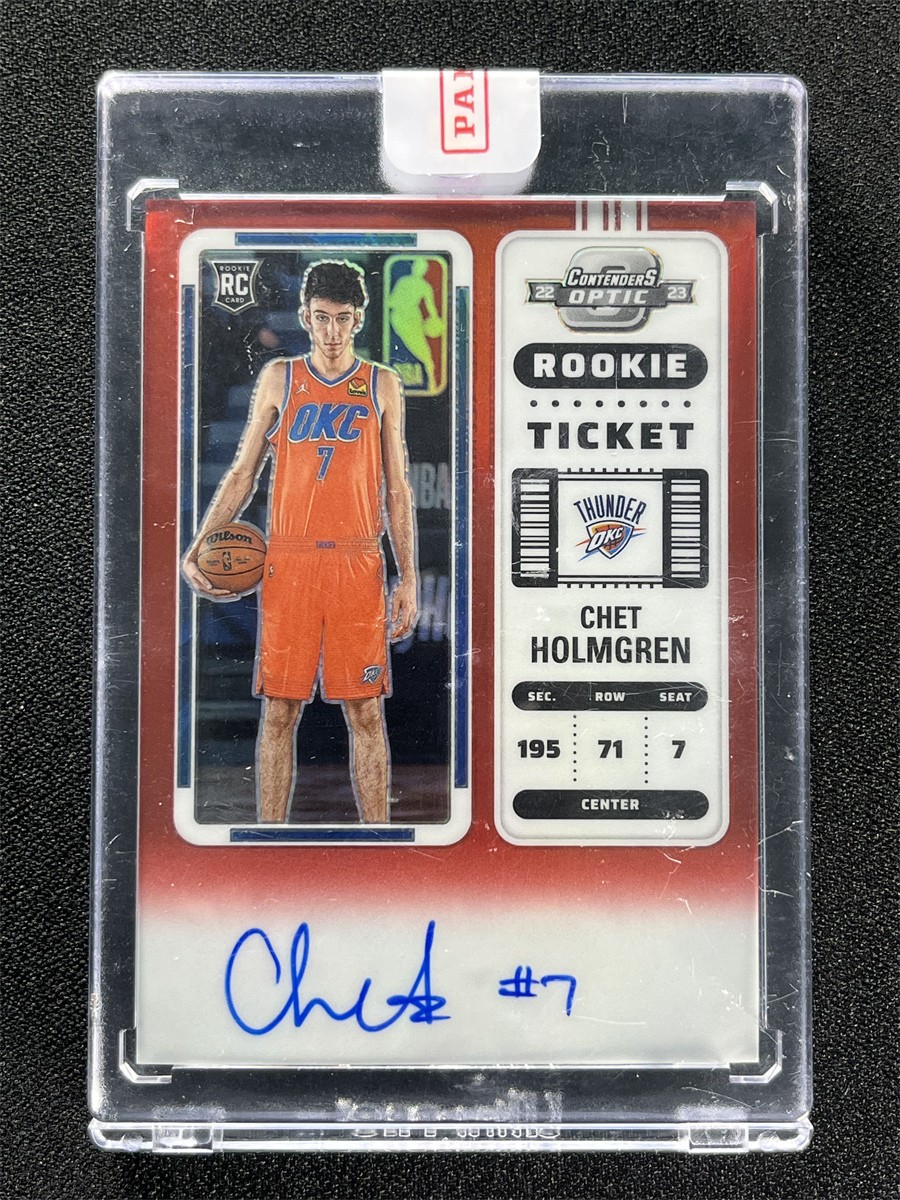 2022-23 Panini Contenders Optic Chet Holmgren #131 Red Rookie Ticket Auto RC /99