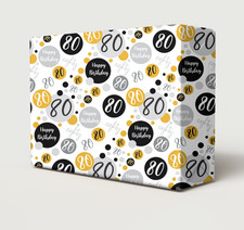 2 Blatt Geschenkpapier 80. Geburtstag Alter 8...