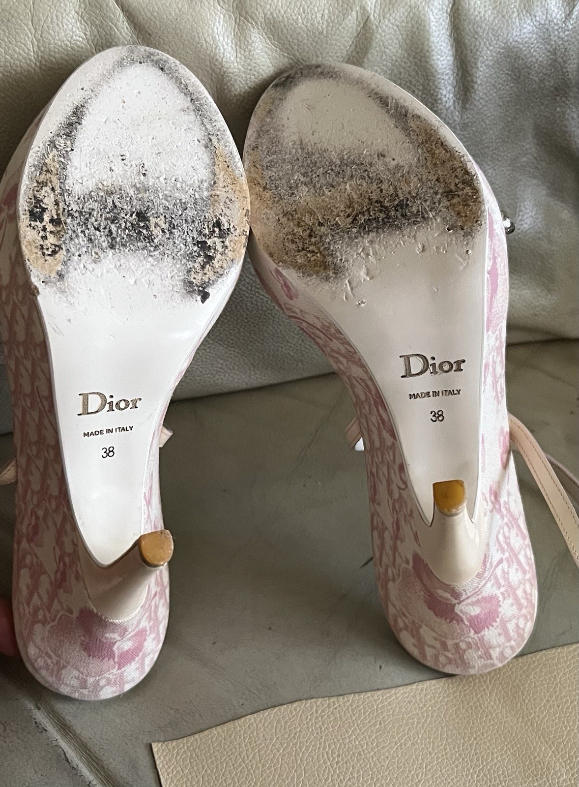 Christian DIOR Y2K Vintage John Galliano White/Pink High Heel Mule Sandals38 Us8 thumbnail 9