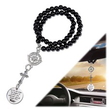 Cross for Car Mirror Hanging, Metal Cross Car Charm for Rear View Mirror, Christ