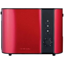 Severin AT 2217 Corded Toaster, With Wood Heater Grill Red Metallic