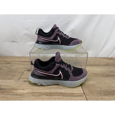 Nike React Infinity Run Flyknit Womens Black Purple Pink CT2423-500 Size 6.5