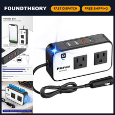 200W Car Power Inverter - DC 12V to 110V AC Adapter, Portable Outlet for Travel