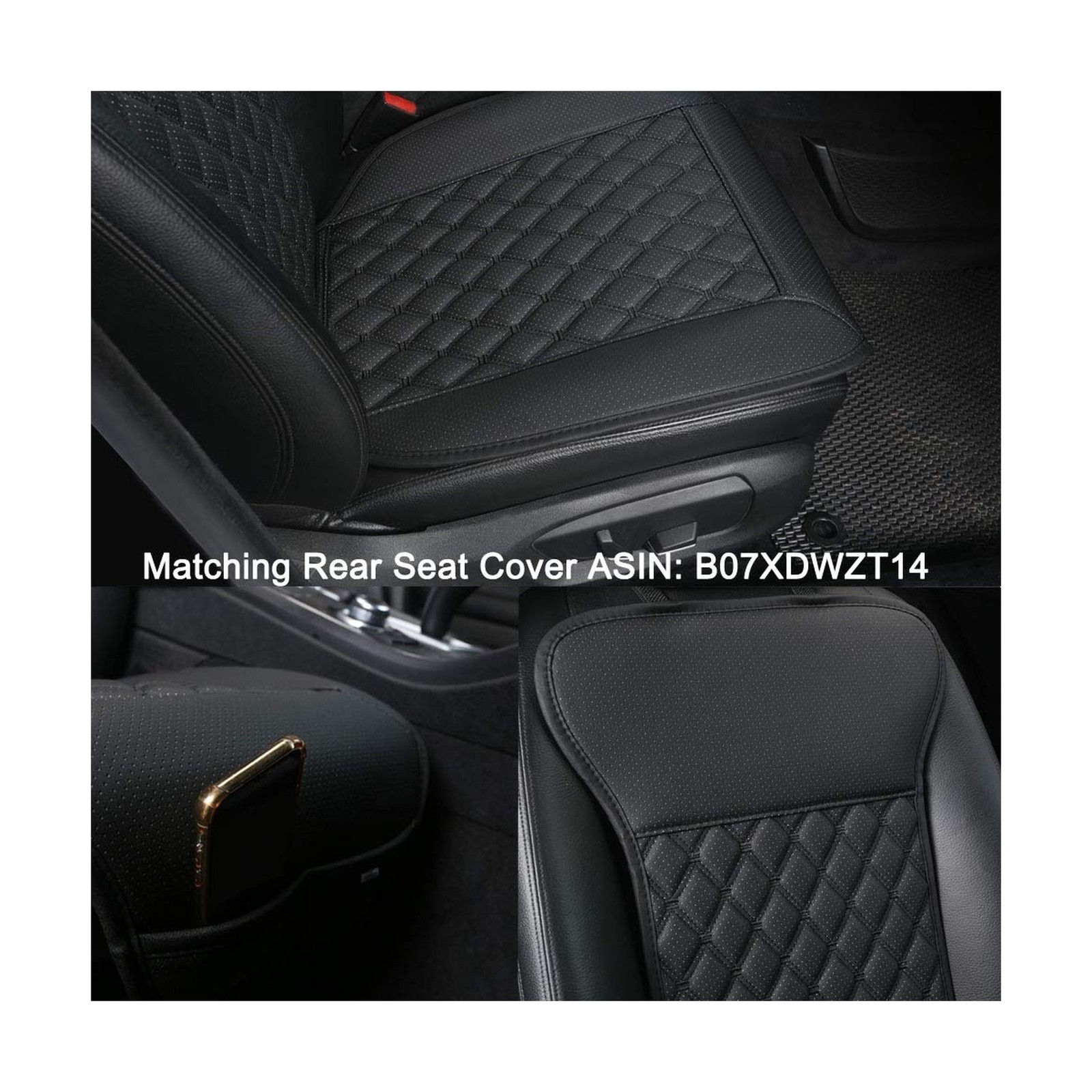 Black Panther 1 Pair Luxury Car Seat Covers Protectors, Universal Anti-Slip D... thumbnail 3