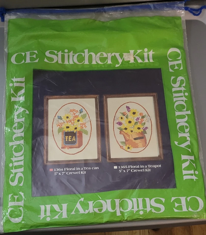 Kit de bordado 2 expresiones creativas crewel #1364, 1365 floral en una lata de té 5x7 Foto 2 de 4