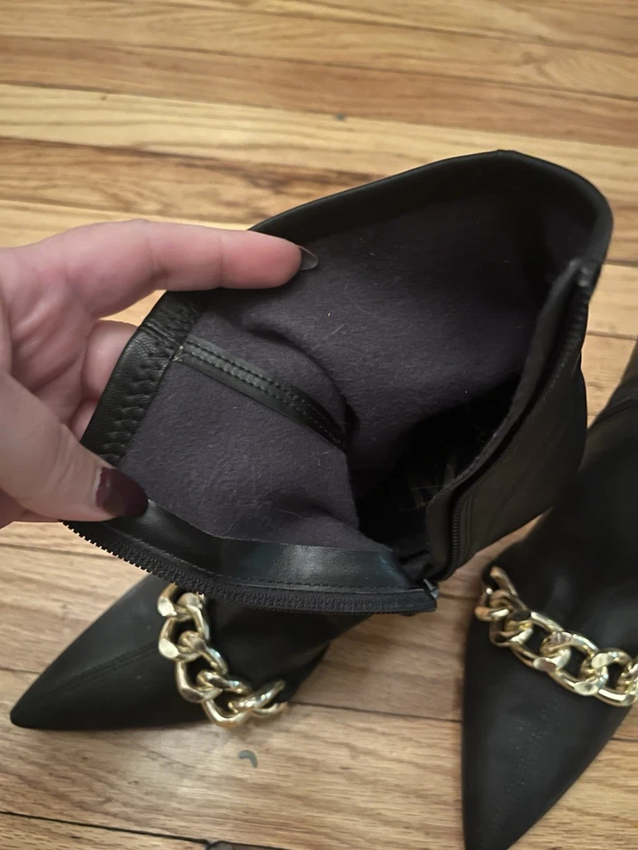 Sapatos Zara, botas de tornozelo de corrente tamanho 7.5, 38 - Imagem 3 de 4